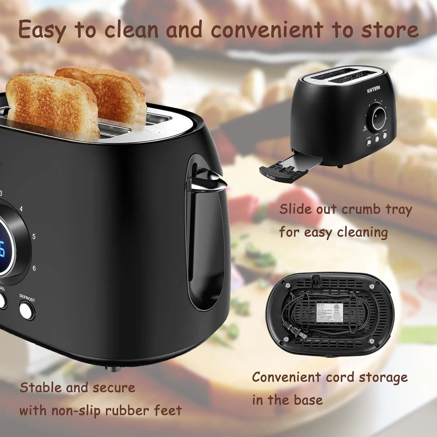 Home Appliance Bread Toaster 2 Slice Stainless Steel Toaster