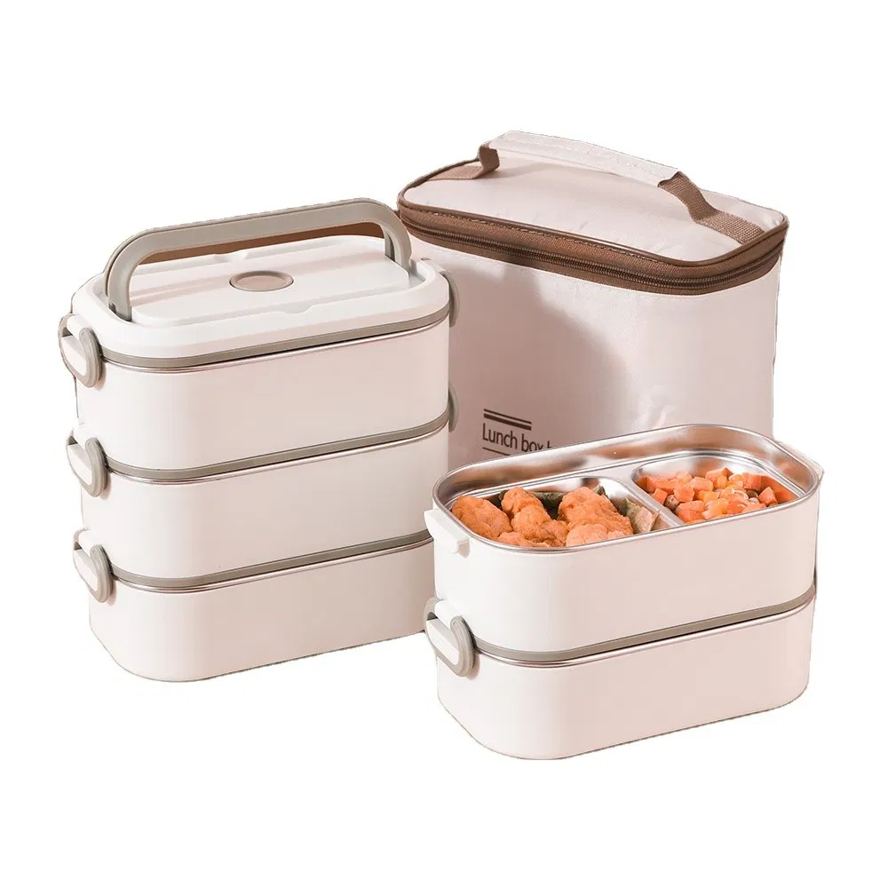 Customized Stainless Steel Wireless Car-Mounted Self Heating Warmer Food Portable Heated Lunchbox Electric Lunchbox