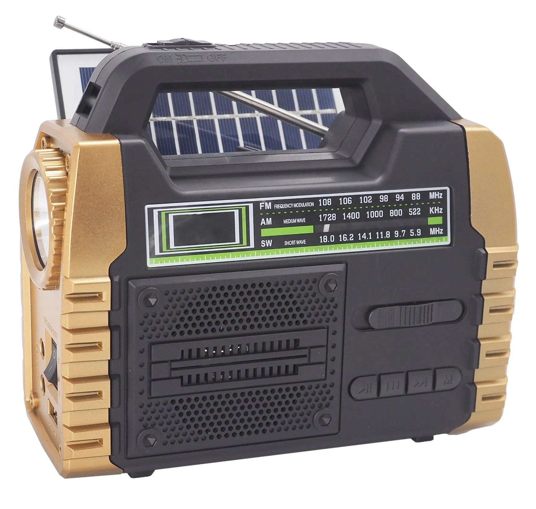 Hot-Selling Bluetooth Speaker Solar Panel Charging FM Radio with Output Power Bank
