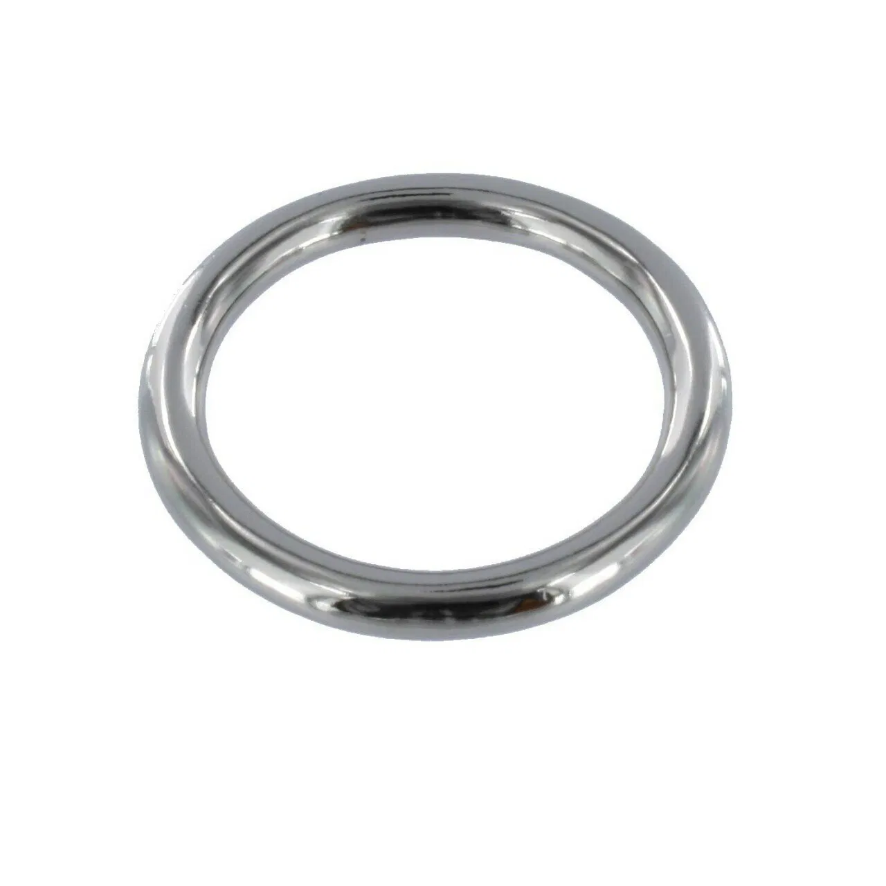 2" Metal Silver Welded O-Ring Belt Buckle