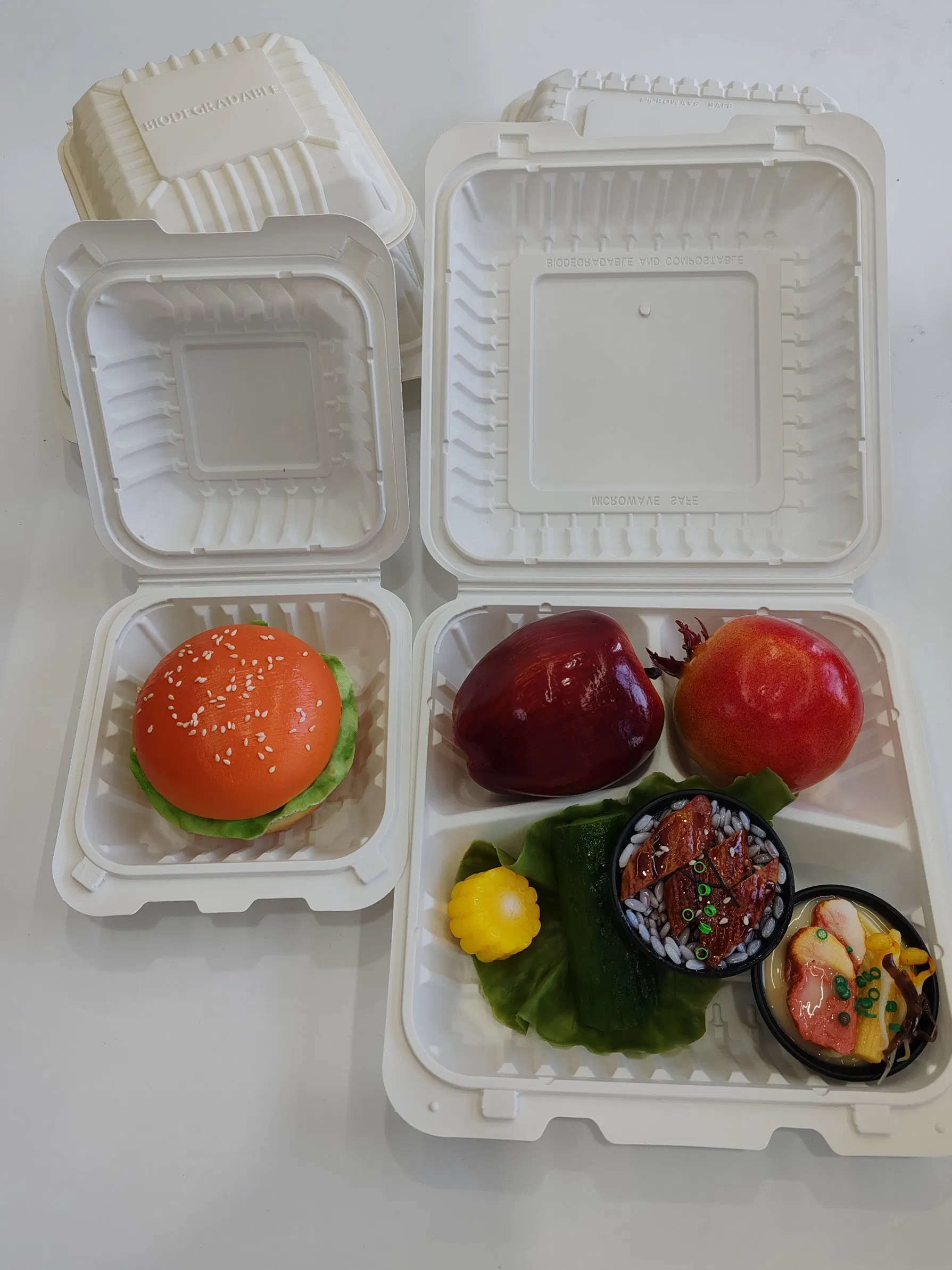 Compostable Take out Fast Food Cornstarch Food Container Lunch Boxes