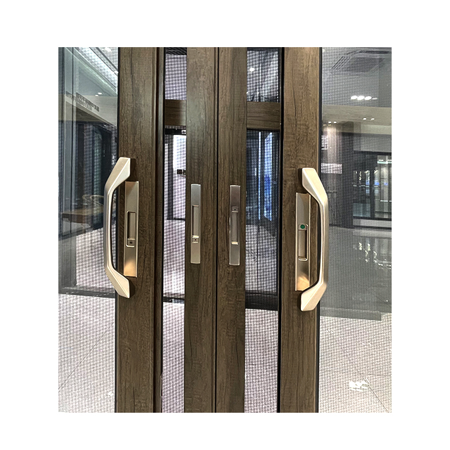 Wooden Grain Color in Sliding Door with Aluminum Thickness in 1.2mm and 1.4mm for Hot Sale Aluminum Patio Door for Balcony