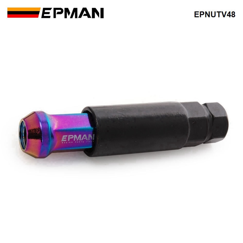 Epman JDM V48 M12x1.5 / M12x1.25 Extended Rim Tuner Lug Nut Tapered Acorn