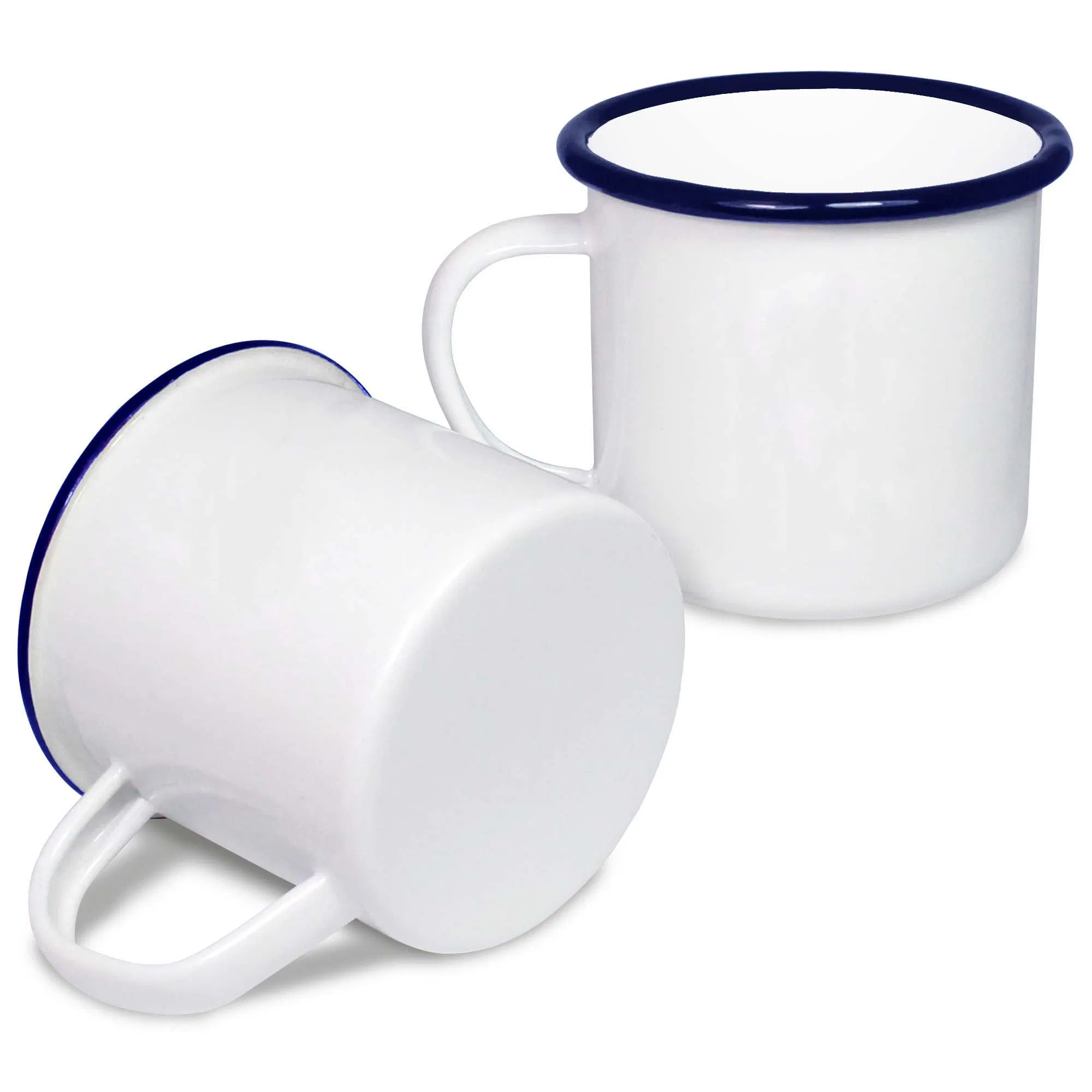 10oz/20oz Promotion Custom Enamel Mug with Stainless Steel Rim Enamel Coffee Cup