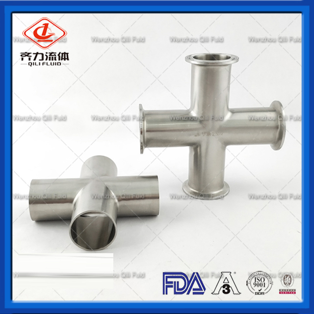 Stainless Steel Pipe Fittings Sanitary Tee Welding Cross