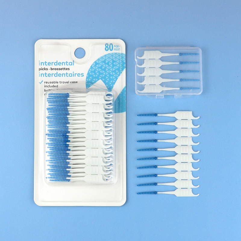 Soft Silicone I-Shape Interdental Brush Food-Grade Material Orthodontic Double Head Toothpick