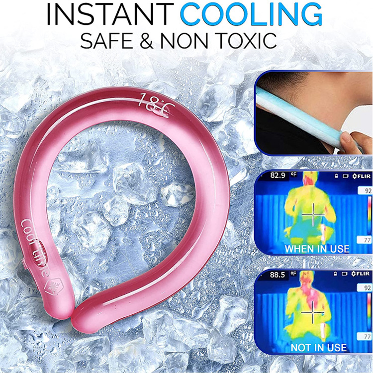 Reusable Custom Temperature PCM Portable Cooling Neck Wraps Cooler Tube