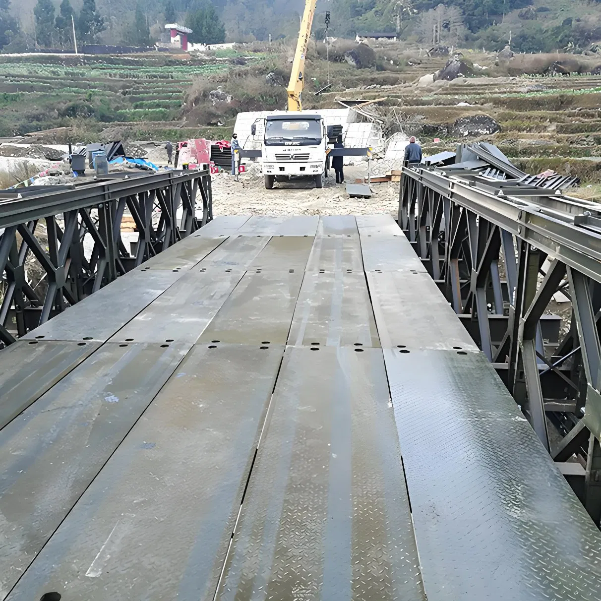 Construction Site Temporary Heavy-Load Steel Bailey Bridge