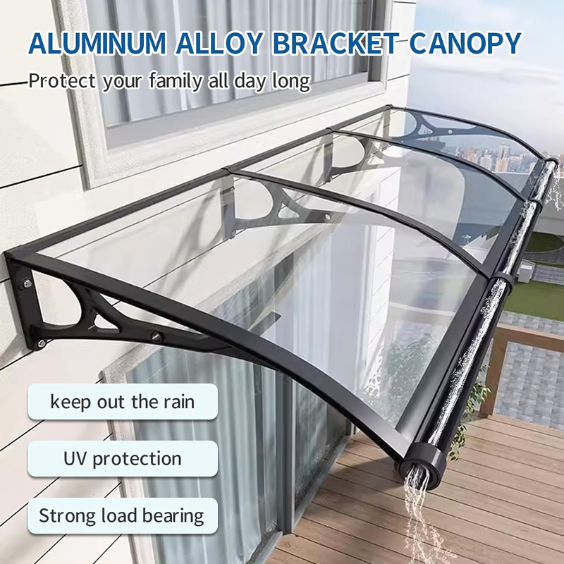 Door Awnings Exterior, Polycarbonate Cover Awnings for Doors Entrance, Awning for Door Window Exterior with Aluminum Bracket for Sun Shutter, UV, Rain and Snow