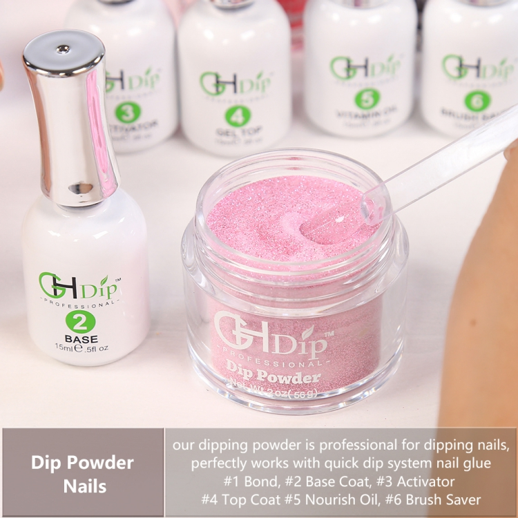 Pink Glitter Nail 2in1 Use Acrylic Dipping Powder Colors