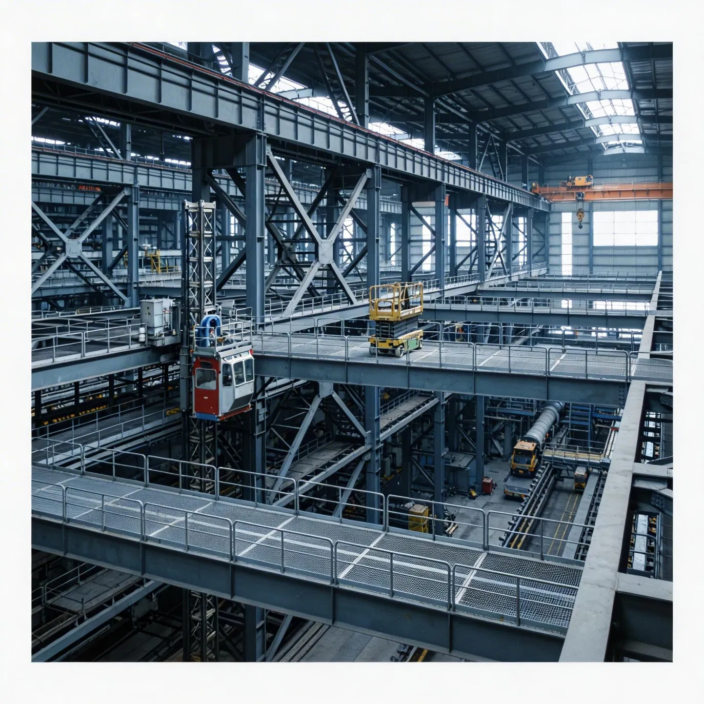 Robust Steel Work Platform for Heavy Loads and Industrial Use