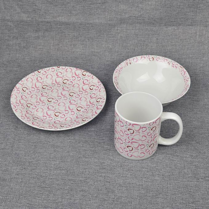 3PCS Children Dinner Set Porcelainware Ceramic Tableware