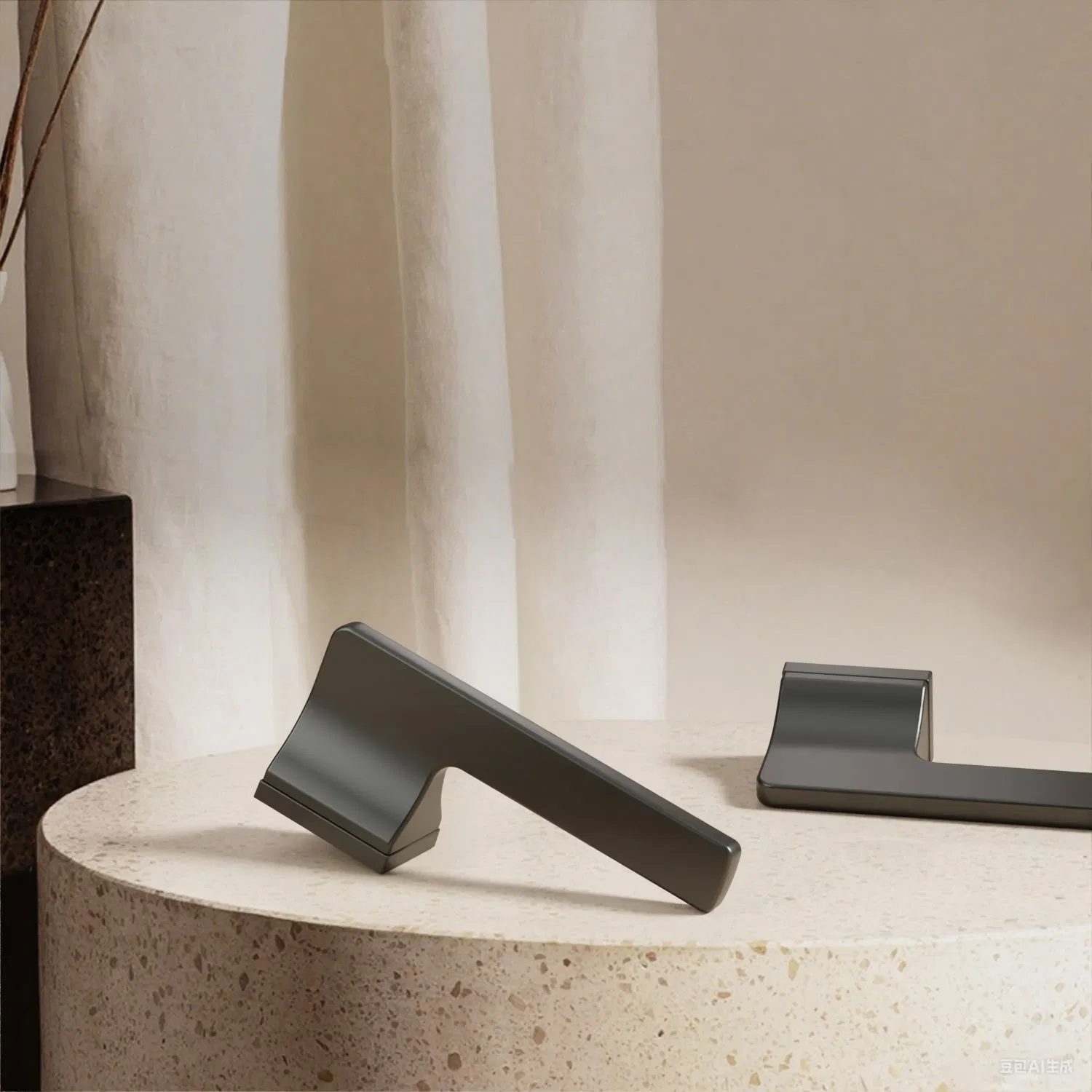 Factory Outlet Stylish Rectangle Rosette Modern Tech Zinc Alloy Lever Door Handle for Interior Wooden Doors with Customization OEM/ODM