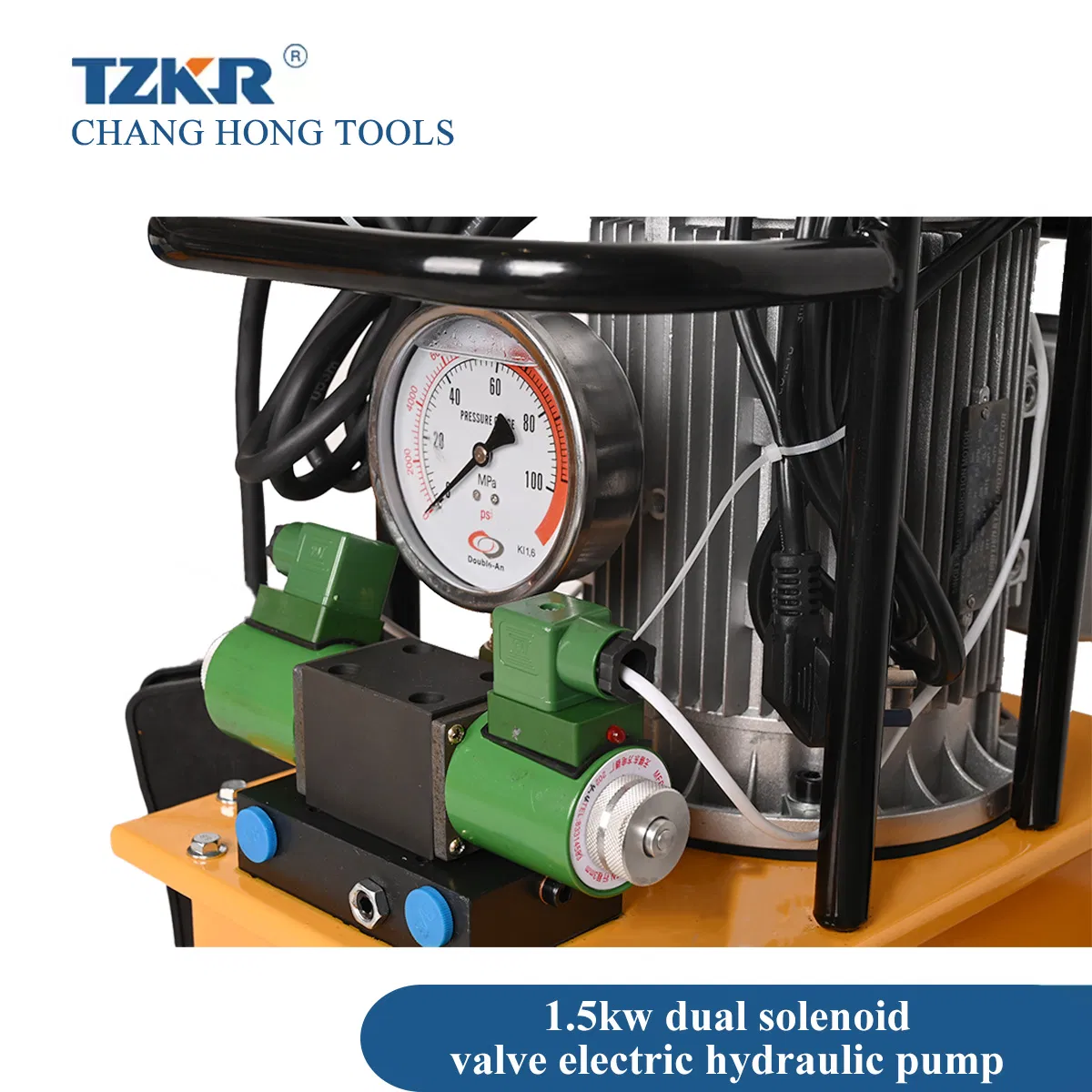 1.5kw Dual Solenoid Valve Electric Hydraulic Pump with Foot Pedal Hand Control Switch High Pressure Oil Pump