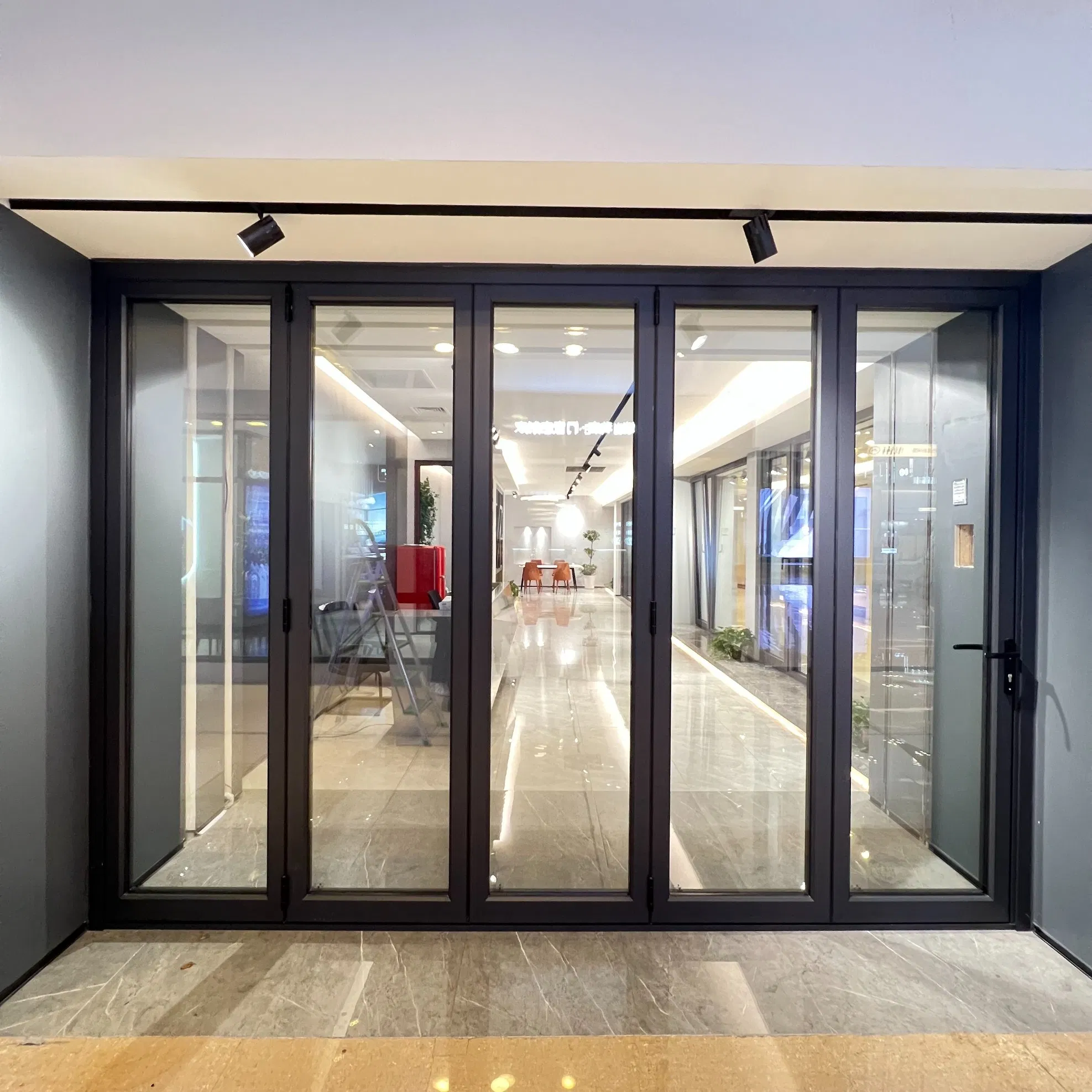 Hot Sale Double Glass Aluminum Frame Folding Door Accordion Door Reasonable Price