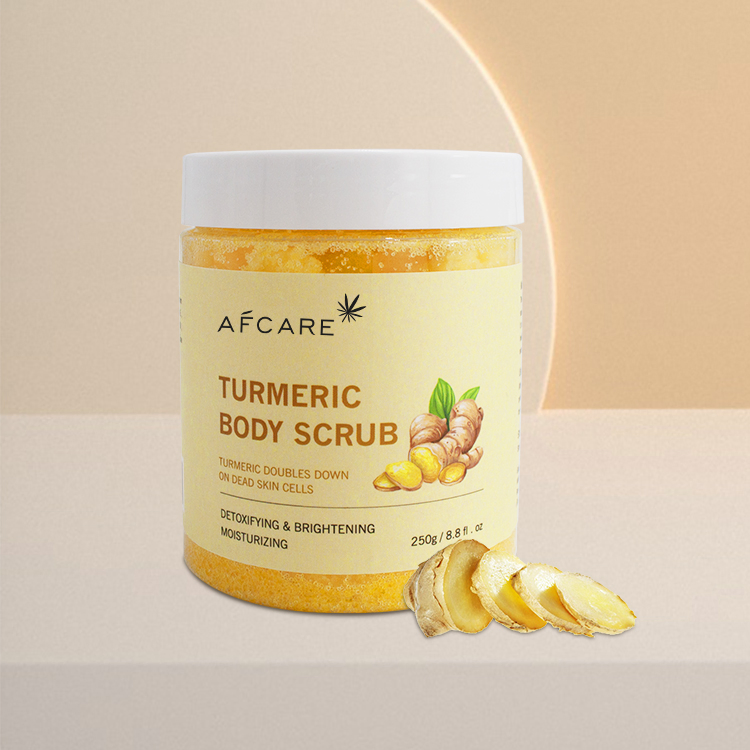 Private Label Exfoliator Sugar Salt Body Skin Care Turmeric Face Scrub