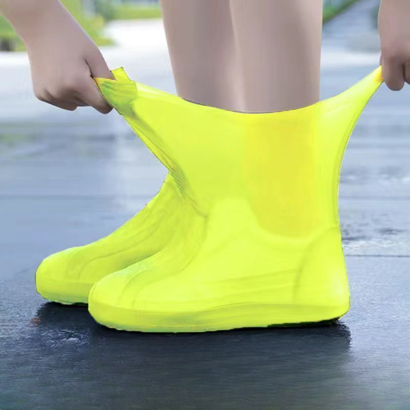 Non-Toxic Reused Outdoor Latex Rain Boots Waterproof Shoe Cover Anti-Slip Sole Easy Wear Take off Durable for Rain Prevention Adults Use