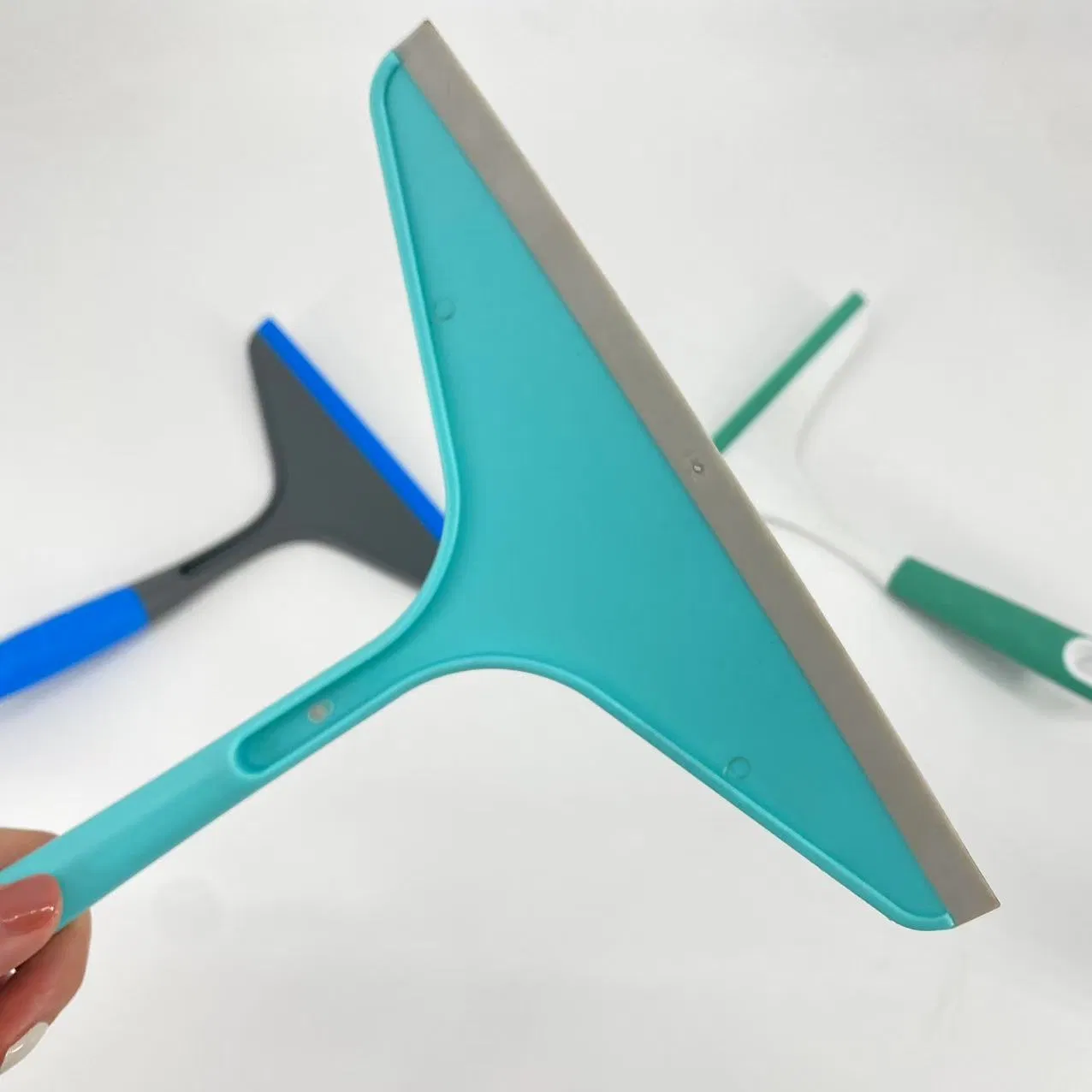 Silicone Shower Squeegee for Glass Doors Car Windows Small Mini Size Streak Free Cleaner Bathroom Mirror Tile Scraper Compact with Hanging Hole