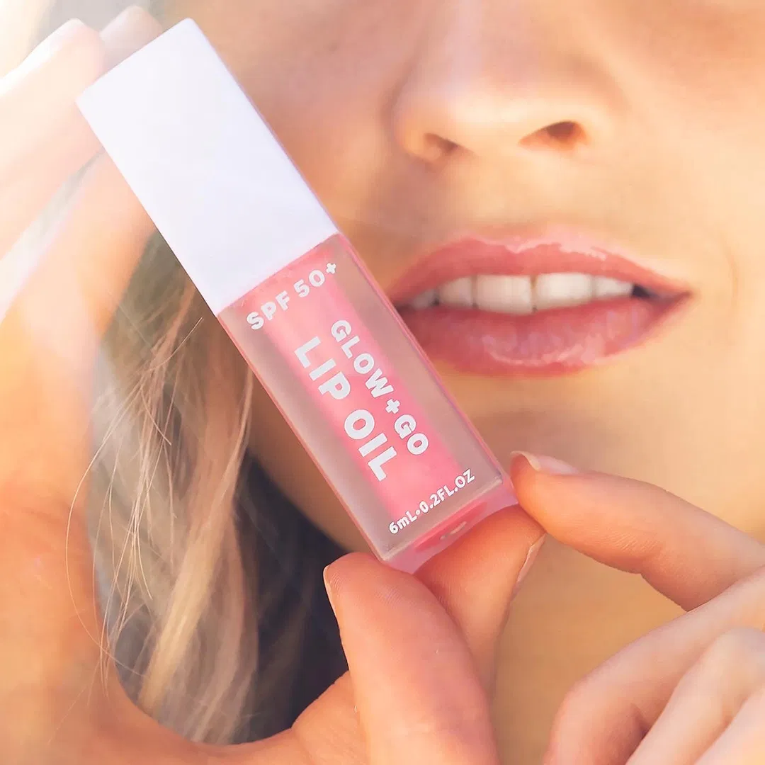 Private Label Vitamin E Hydrating Softening Vegan SPF50 Sunscreen Lip Glow Oil