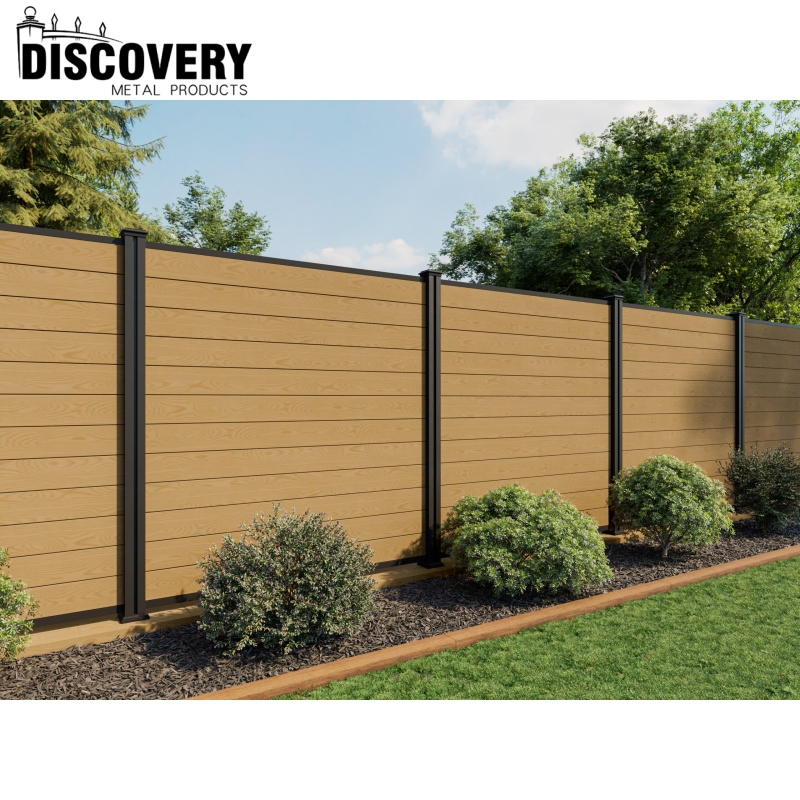 Waterproof and Weather-Resistant Custom Color Second Generation Co-Extruded Wood Plastic WPC Fencing with Aluminum Posts for Outdoor Garden