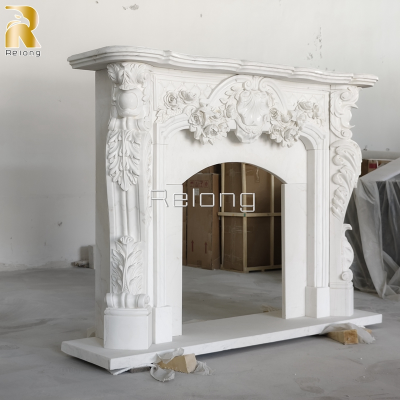 Home Decorative Natural Modern Stone Marble Mantel Fireplace