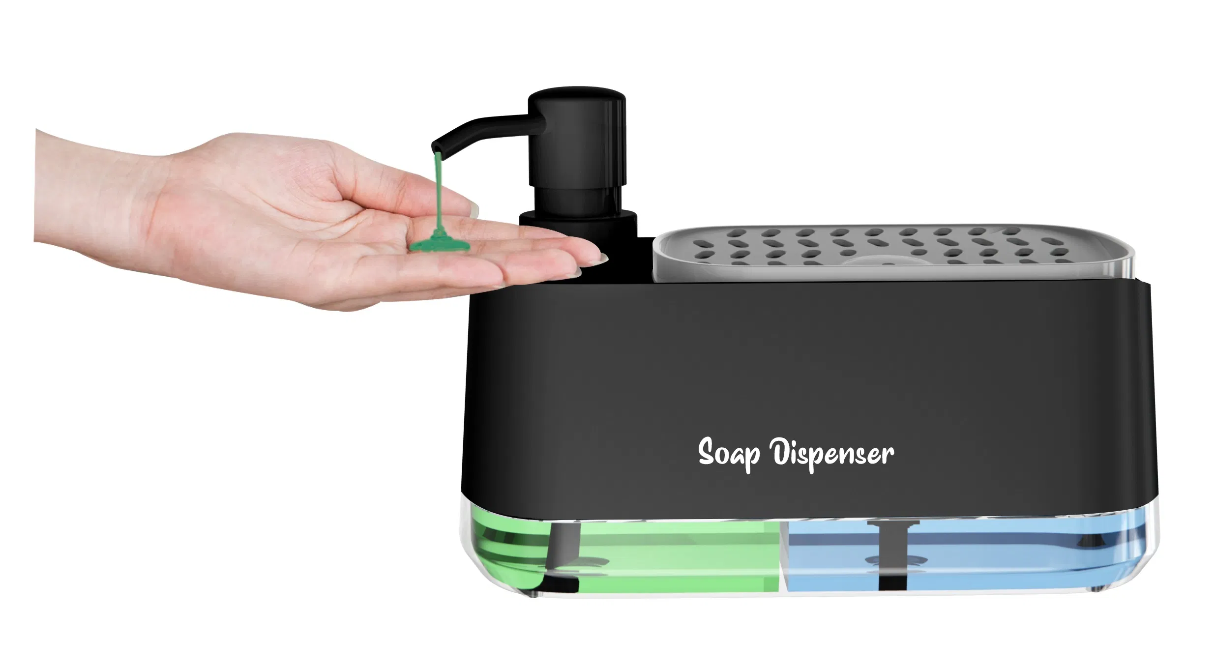 Дозатор для мыла и губки Kitchen Manual Press