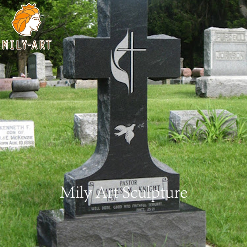 Customized Garden Natural Granite Cross Tombstones