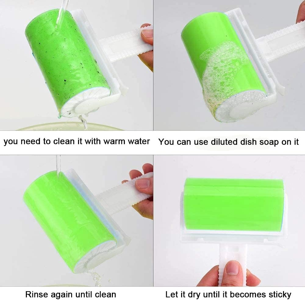 Retractable Adhesive Lint Roller with Dust Cover Sticky Rollers Bulk for Pet Hair Removal Grooming Tools