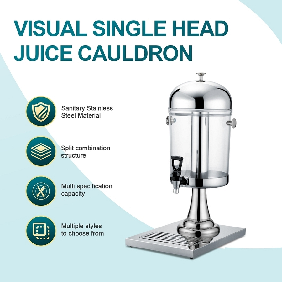 Heavy-Duty 8L Single-Head Stainless Steel Hotel Coffee Milk Juice Dispenser