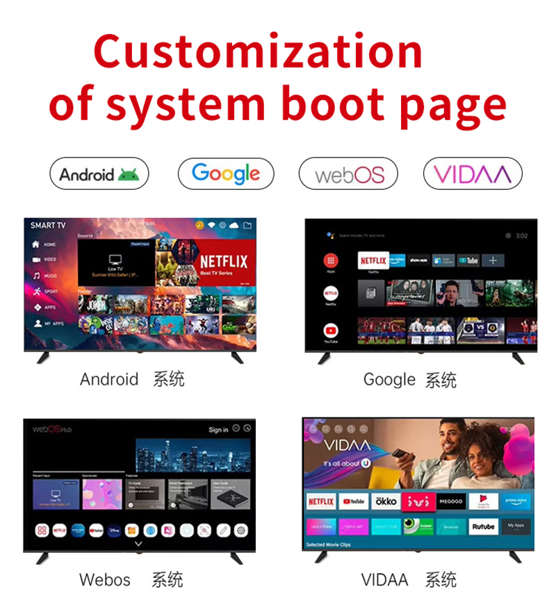 2005 New Manufacturer Television 55 65 75 85 98 Inch LED Android Smart TV