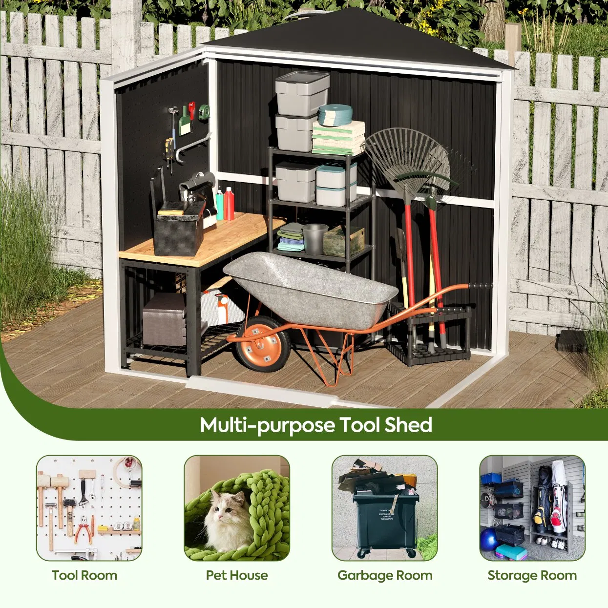Garden Shed Metal Buildings Outdoor Steel Metal Storage Sheds