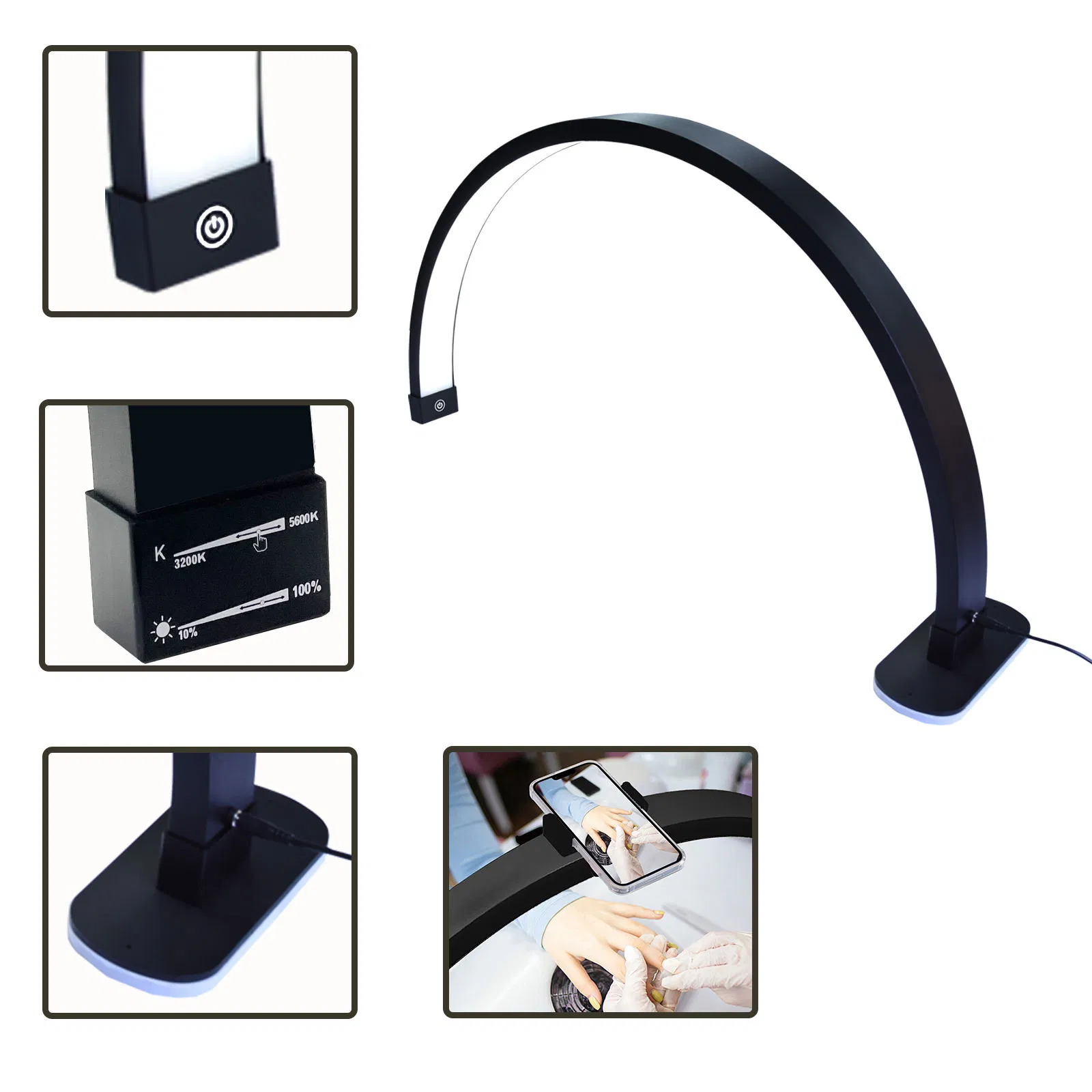 Professional LED Table Lamp Desk Light Half Moon Nail Lamp for Nail