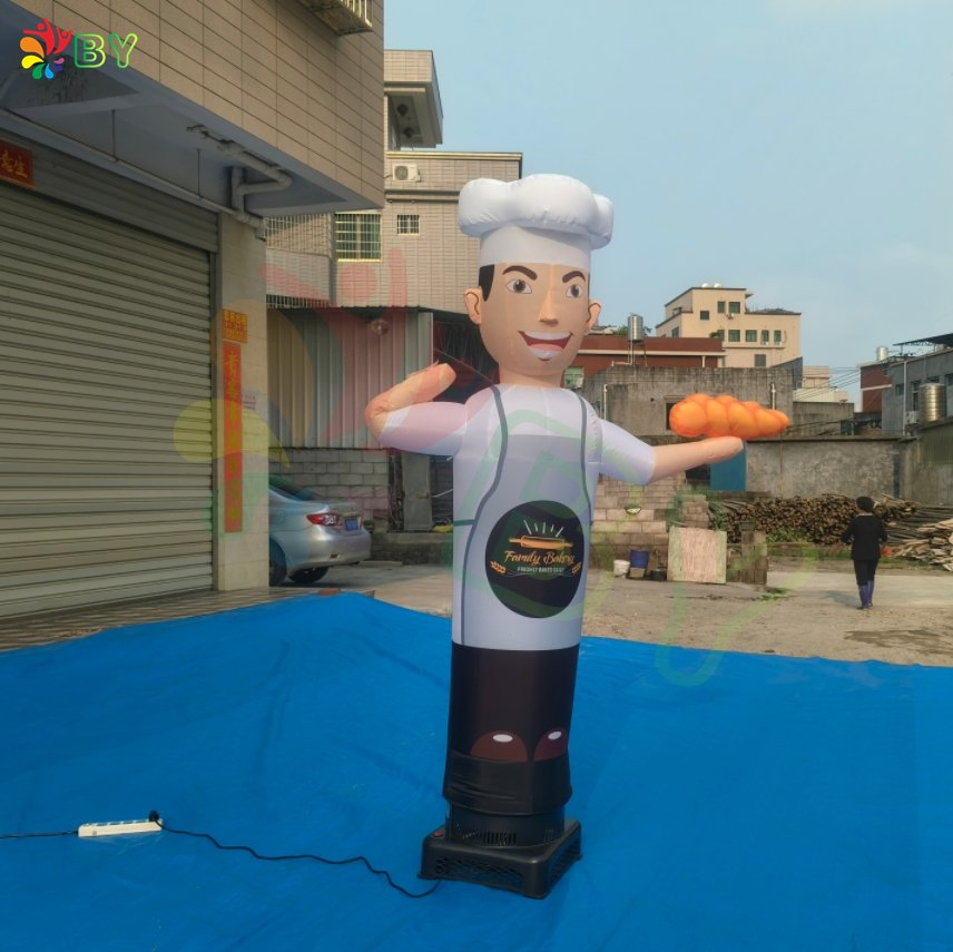 3m H Restaurant Welcome Waving Hand Chef Air Dancer, Inflatable Chef Waving Arm Sky Dancer for Sale