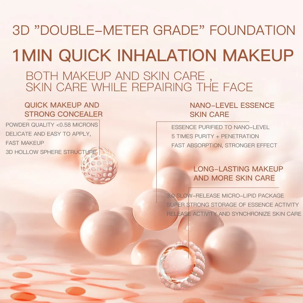 Cosmetics OEM/ODM Zero Flaw Long-Lasting Makeup 3 Shades Liquid Foundation