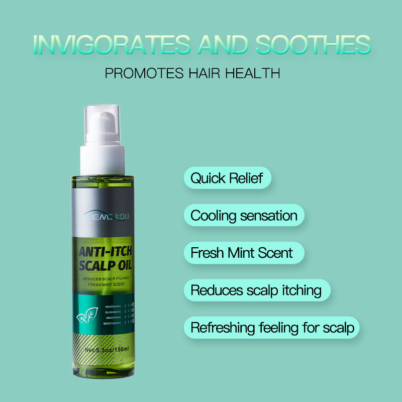 Factory Custom Private Label Menthol Hair Care Products Organic Itching Scalp Care Peppermint Hair Oil