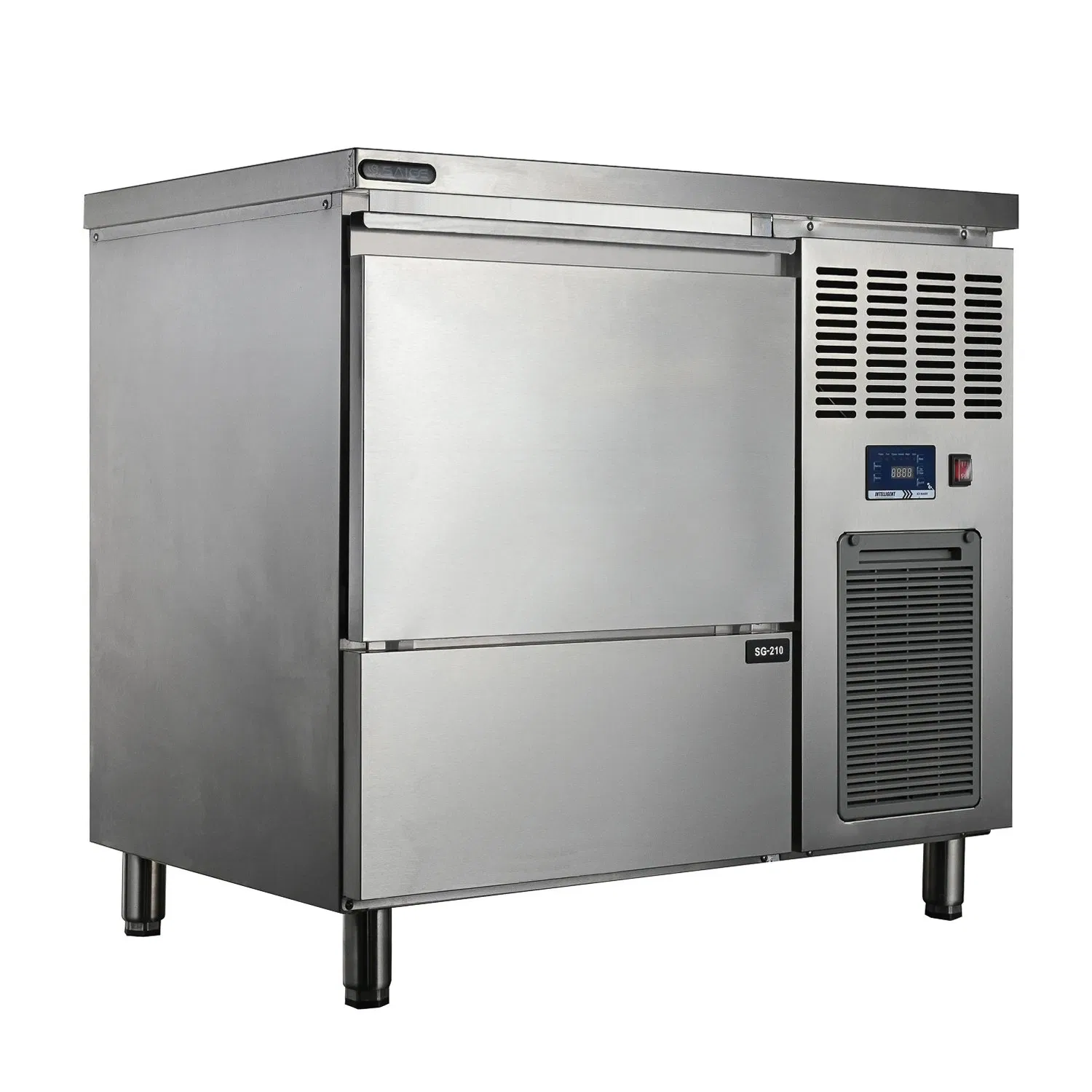 Saige SGS-E210PS 28*28*32mm 100kg/24h Professional Commercial Use Solid Cube Ice Maker Machine Ice Making Machine Ice Maker Ice Cube Machine