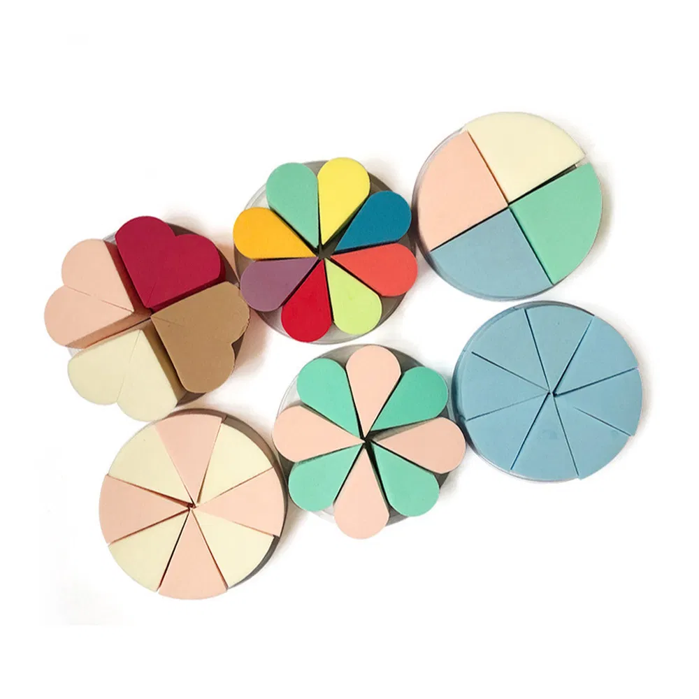 Portable Colourful Facial Clean Cosmetic Powder Puff Blender Face Cleaning Makeup Petal Sponge