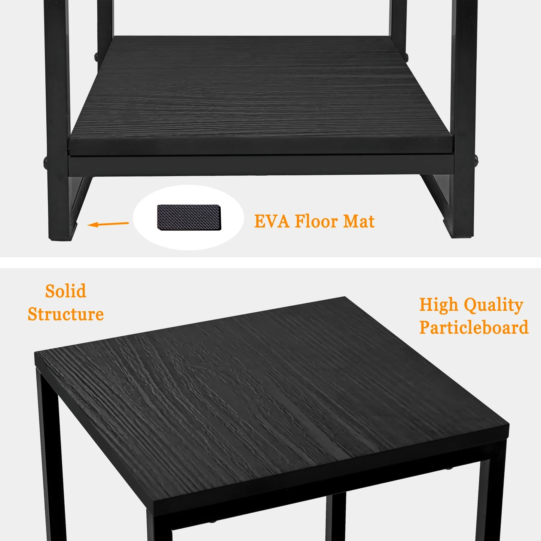Elegant 3-Tier Black Corner Plant Stand for Indoor Spaces