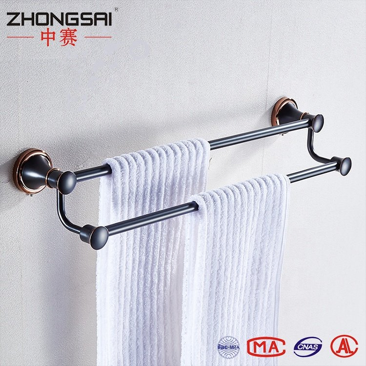 Bathroom Towel Rail Rose Gold Antique Black Dual Bath Towel Rack
