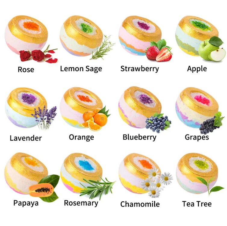 Online Wholesale Retail Bath Bubble Balls SPA Shower Essential Bath Bomb Men Women Kids Oil Exfoliating Crystal Geode Bath Bomb Gold Epsom Salt Bath Bombs Gift