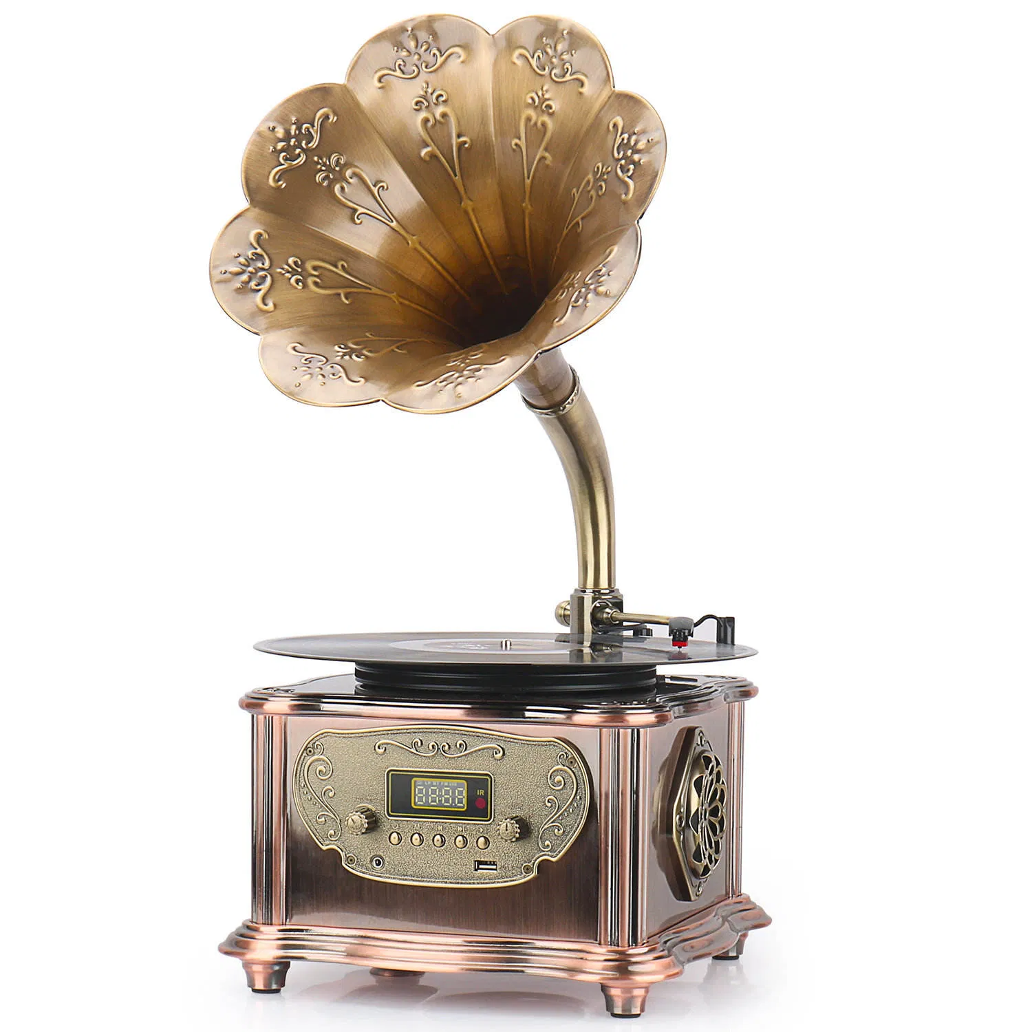 Профессиональная аудиосистема с граммофоном, FM-радио, CD и виниловым проигрывателем