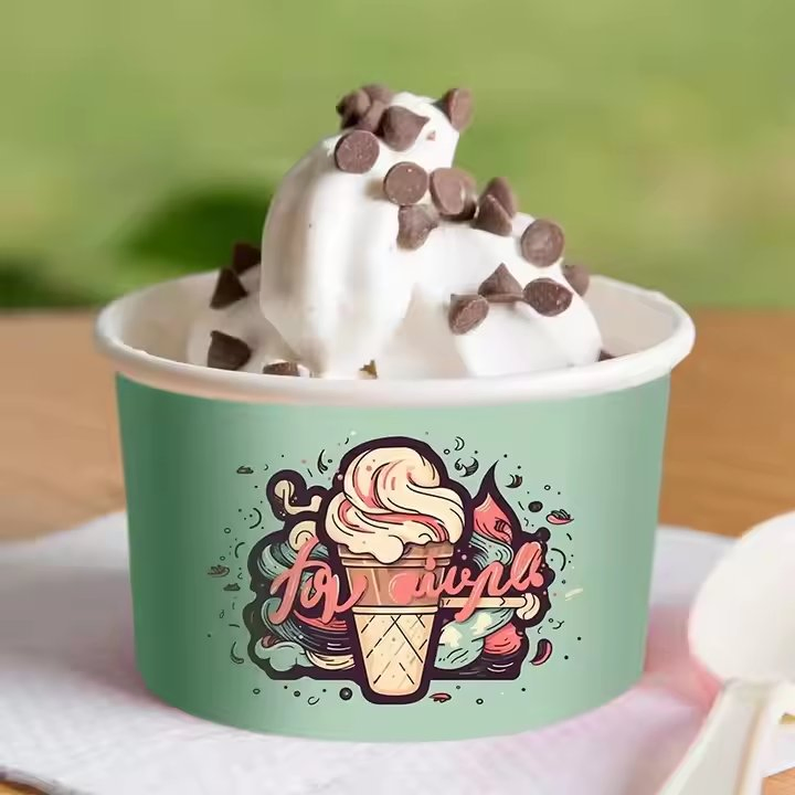 Good Price Summer Biodegradable Packaging Paper Ice Cream Cups Take Away Containers with Personal Logo