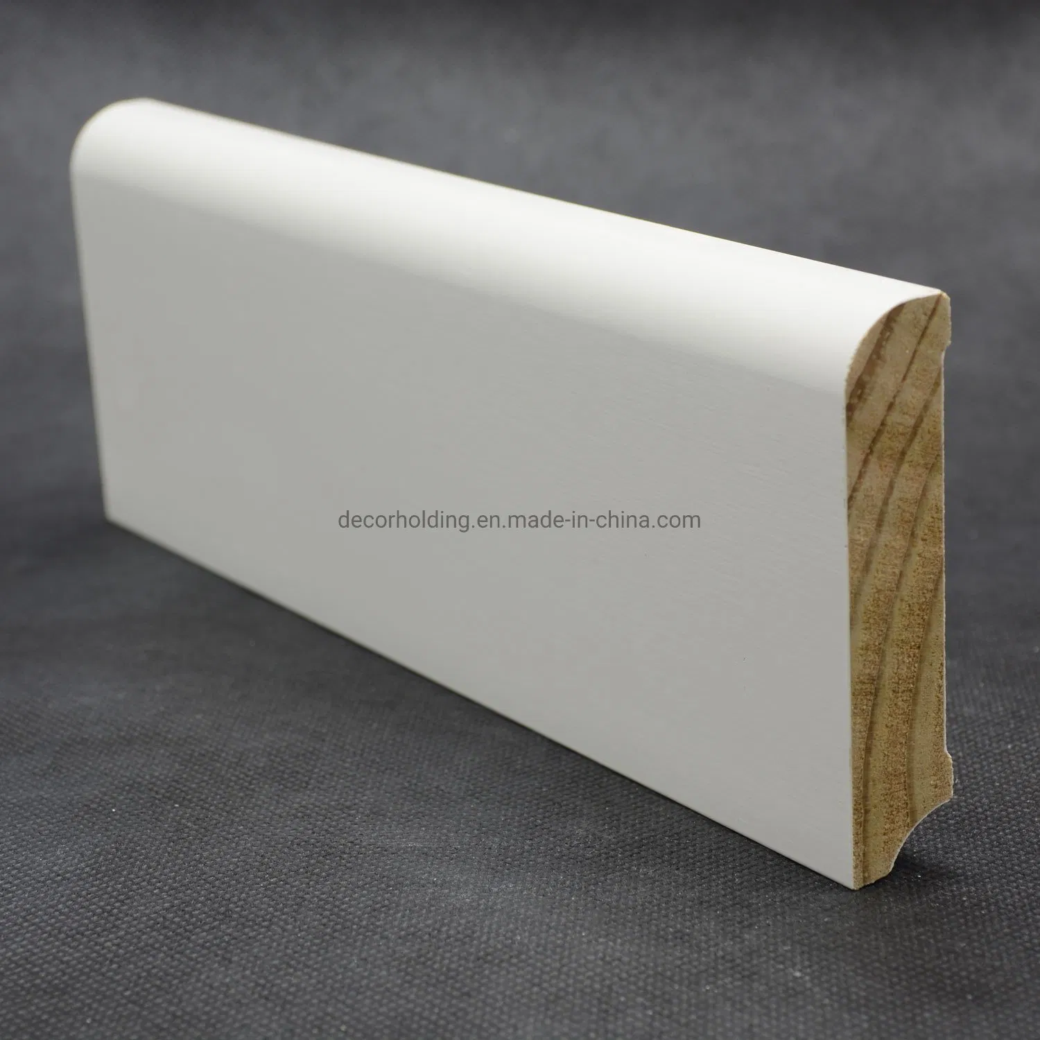 Gesso Coat Solid Pine White Wood Baseboard Skirting White Primed