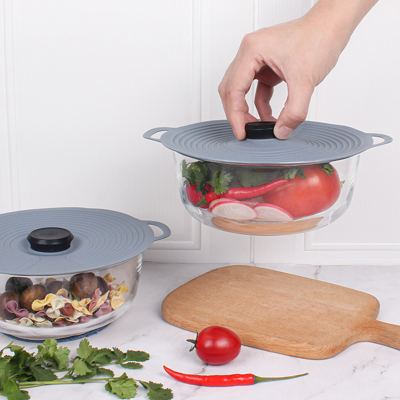 Reusable Food Grade Silicone Suction Seal Lid Covers for Pots, Pans, Bowls, Cups