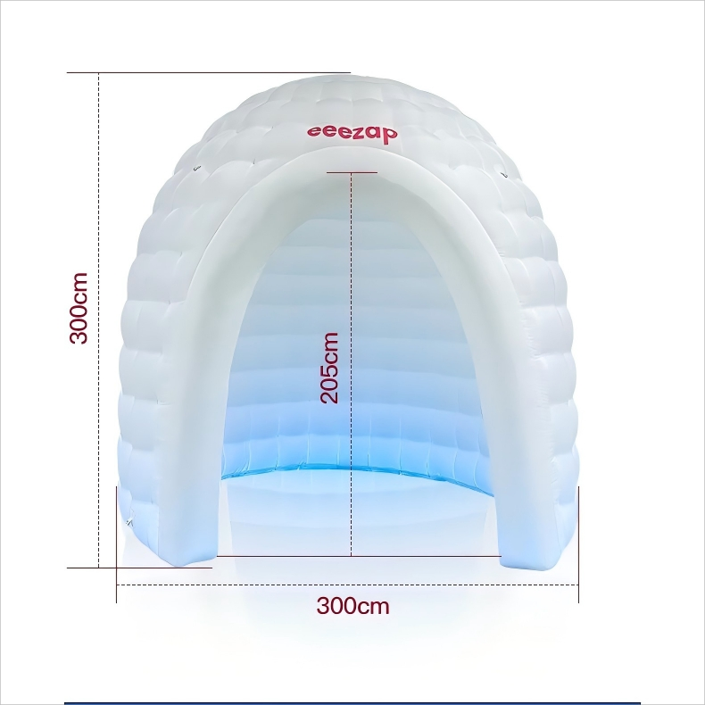 Customizable Logo Inflatable Tent Portable Foldable Outdoor Advertising Round Canopy with Colorful Lights