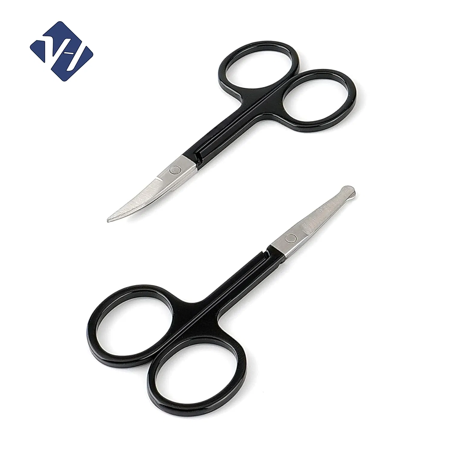 Curved and Rounded Safety Tip Clippers for Hair Cutting- 2PCS Black