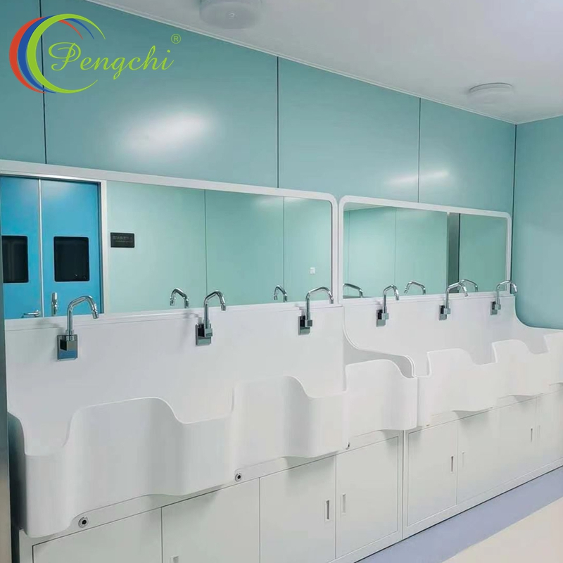 Pengchi 3 Person Station Hand Wash Sinks, DuPont Corian Sink