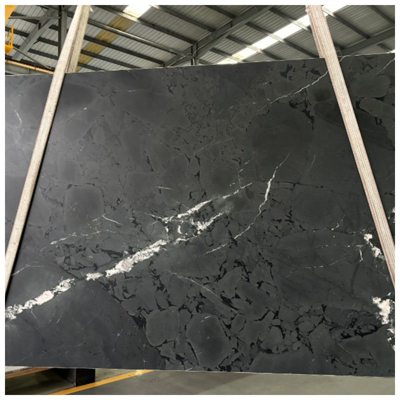 Calacatta Black Leathered Exotic Quartzite Slab