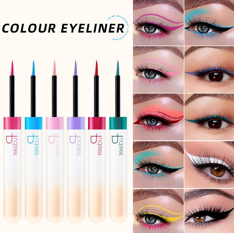 Online Wholesale and Retail 12 Colors Matte Liquid Eyeliner Waterproof Long-Lasting Pigment Green Purple Red Orange Color Eyeshadow Eyeliner