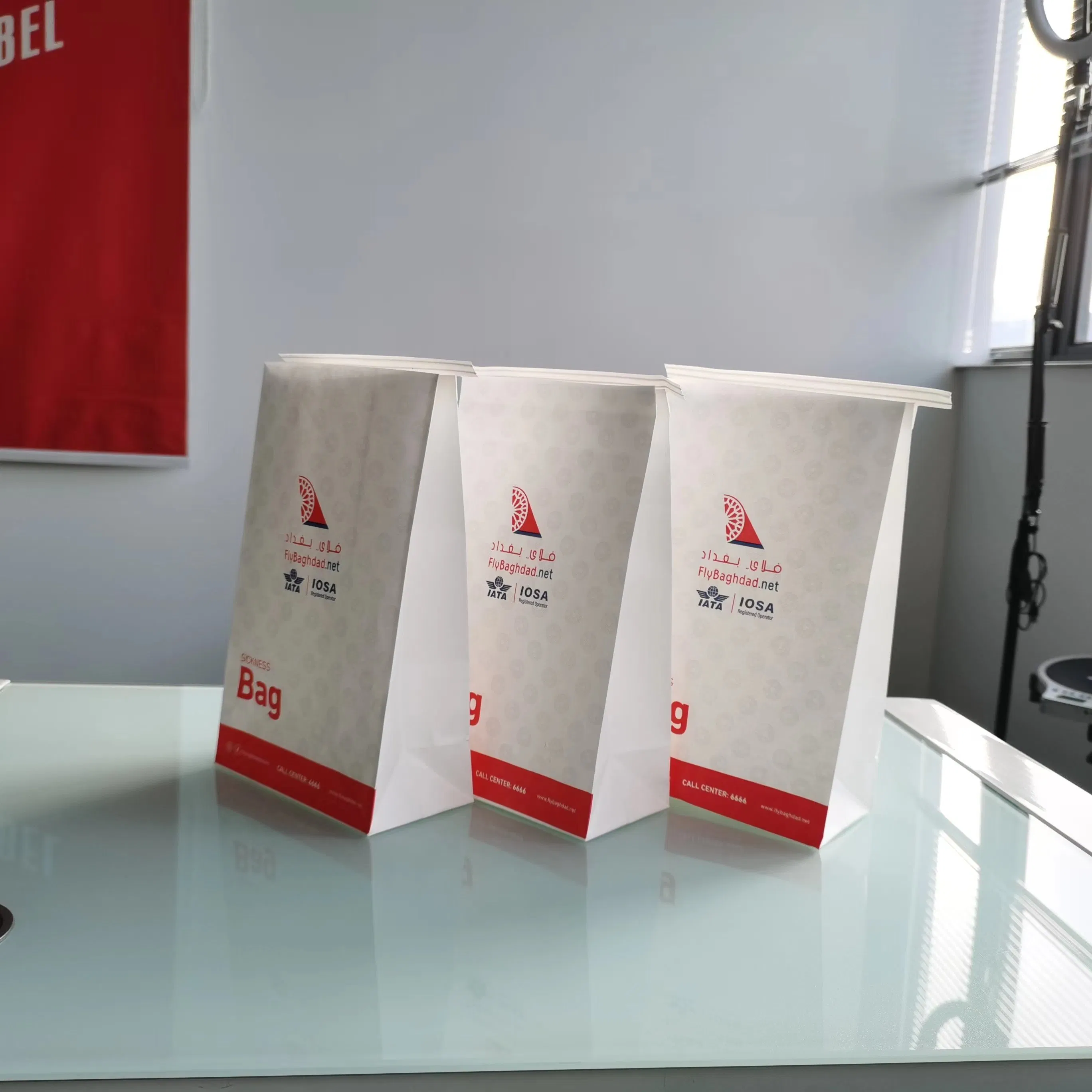 Disposable Aviation V-Bottom Airsickness Bag Car Aircraft Sanitary Paper Bag Garbage Storage Bag.